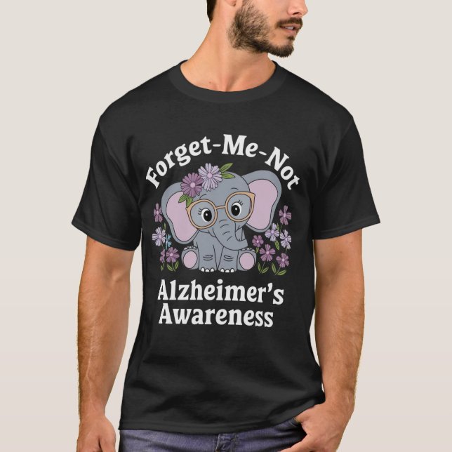 T-shirt Oubliez-moi pas éléphant La conscience d'Alzheimer (Devant)