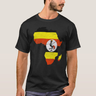 T-shirt Ouganda Drapeau Afrique Continent Silhouette cadea