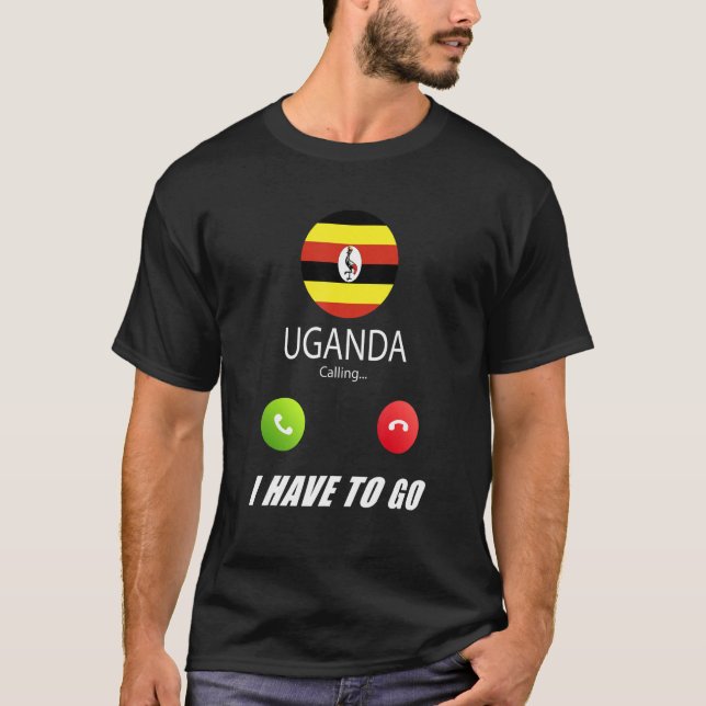 T-shirt Ouganda Drapeau Souvenir L'Ouganda Appelle (Devant)