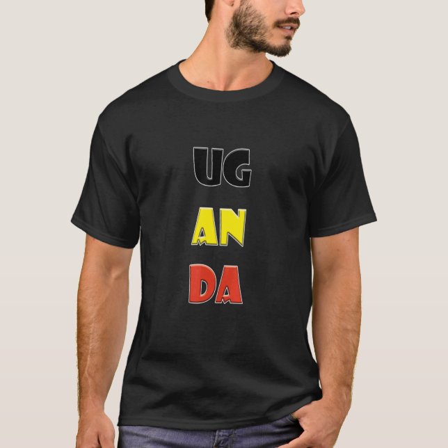 T-shirt Ouganda Mots colorés (Devant)