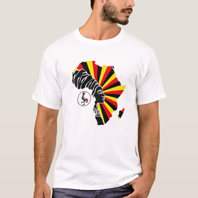 T-shirt Ouganda Ouganda Drapeau Afrique Carte du patrimoin (Devant)
