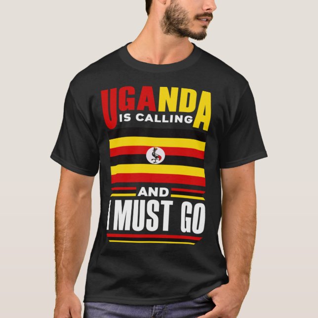T-shirt Ouganda Ouganda Ouganda Ouganda Ouganda Drapeau Ou (Devant)