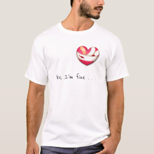 T-shirt "Oui, ça va." Coeur doré et blandé humoristique