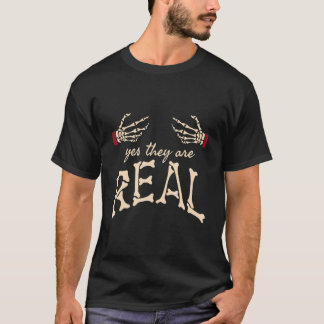 T-shirt Oui, ce sont de vraies femmes squelette Halloween