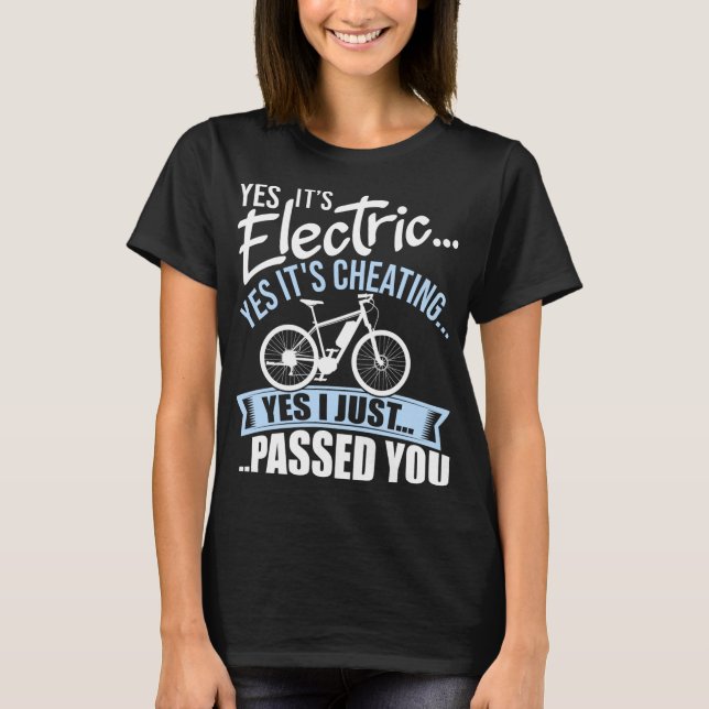 T-shirt Oui C'est électrique Oui C'est tricher E-Bike Elec (Devant)
