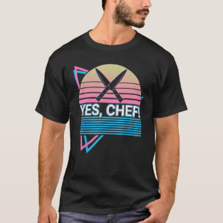 T-shirt Oui, Chef ! Drôle Oui, Chef ! Rétro cuisine
