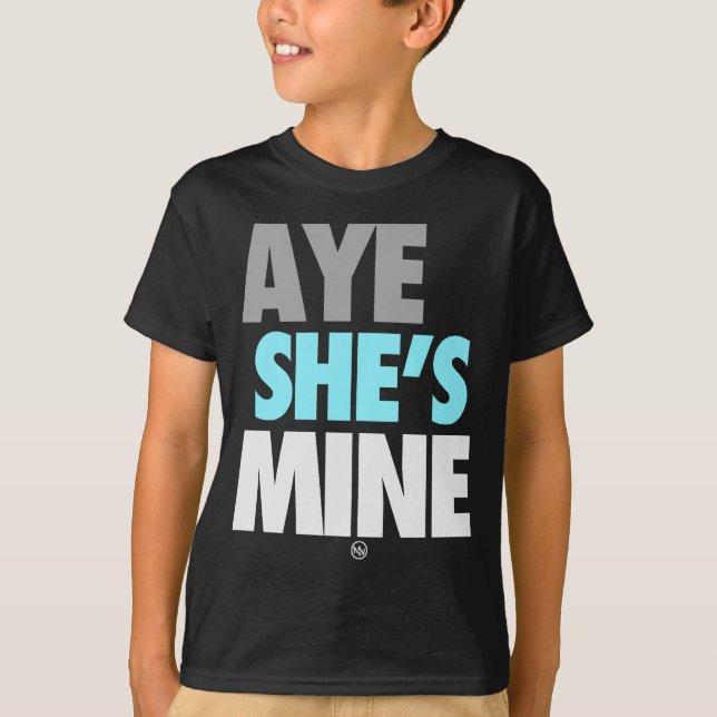 T-shirt Oui il est le mien (cyan) (Devant)