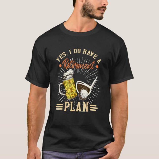 T-shirt Oui J'Ai Un Plan De Retraite Golf Balls Parcours (Devant)