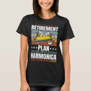 T-shirt Oui J'Ai Un Régime De Retraite Harmonica Musicien