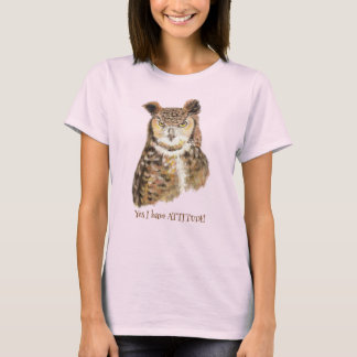 T-shirt 'Oui, J'Ai Une Attitude ! ' Citation d'Art pour le