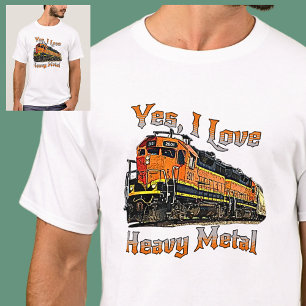 T-shirt Oui J'aime le train de locomotives diesel en métal