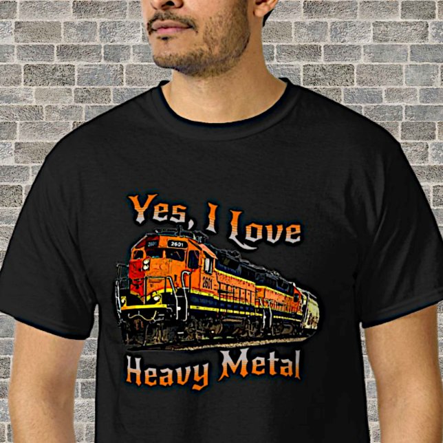 T-shirt Oui J'aime le train de locomotives diesel en métal (diesel engine train locomotive t-shirt railroad enthusiast train fan railfan who loves plays trains)