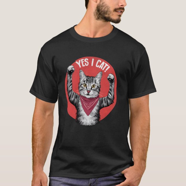 T-shirt Oui je chat - Chat drôle de motivation (Devant)