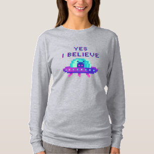 T-shirt Oui Je crois que l'Alien volant UFO vaisseau spati