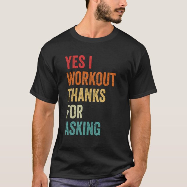 T-shirt Oui je fais de l'exercice Graphique de muscle sarc (Devant)