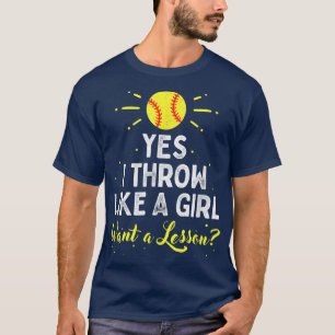T-shirt Oui Je Jette Comme Une Fille Cool Pitchers Drôle S