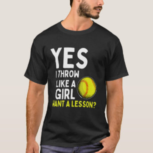 T-shirt Oui Je Jette Comme Une Fille Veut Une Leçon 1