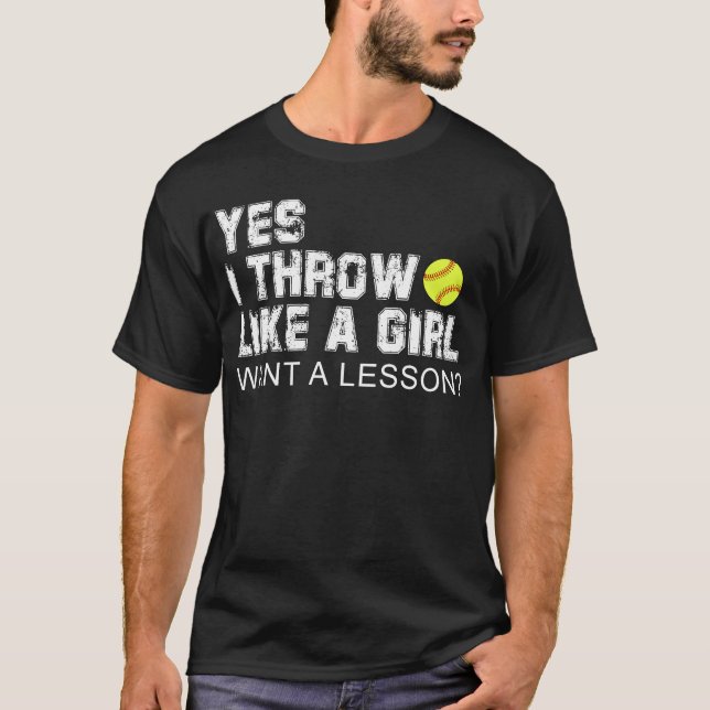 T-shirt Oui Je Jette Comme Une Fille Veut Une Leçon De Sof (Devant)