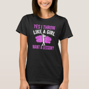 T-shirt Oui je jette lika une fille Putter de lancer du po