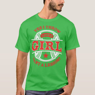 T-shirt Oui je lance comme une fille Softball pour hommes