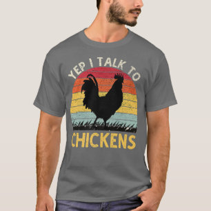 T-shirt Oui, Je Parle À Chicken Vintage Funny Chicken Farm