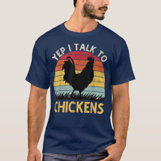 T-shirt Oui, Je Parle À Chicken Vintage Funny Chicken Farm
