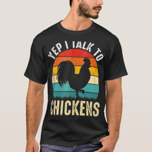 T-shirt Oui, Je Parle À Chickens Damen Herren Hühner Bäuer