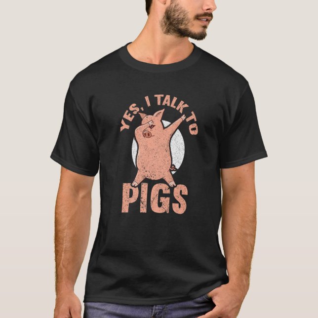 T-shirt Oui Je Parle Aux Cochons Agricole Locale 2 (Devant)