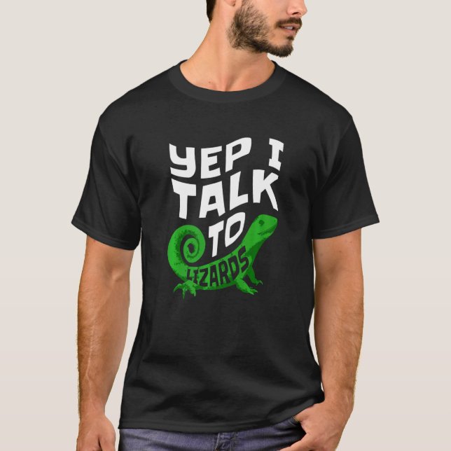 T-shirt Oui, Je Parle Aux Lizards (Devant)