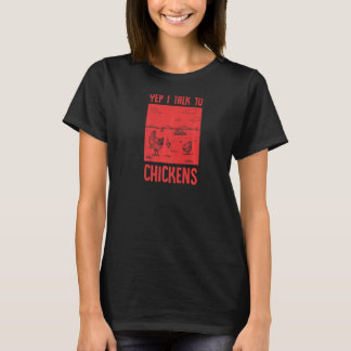 T-shirt Oui, Je Parle Aux Poulets Mignonnes Oeufs Viandes