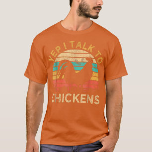 T-shirt Oui Je Parle Aux Poulets Vintage Drôle Farme De Po