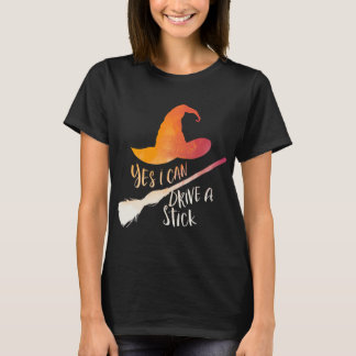 T-shirt Oui, je peux conduire un bâton couleur d'Halloween