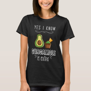 T-shirt Oui je sais que le guacamole est supplémentaire