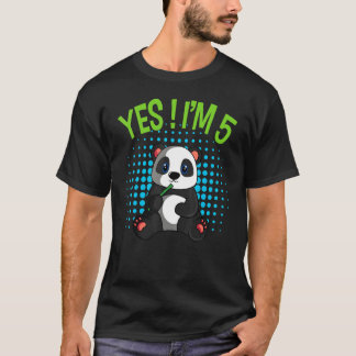T-shirt Oui Je suis 5 Anniversaire Panda thème Anniversair