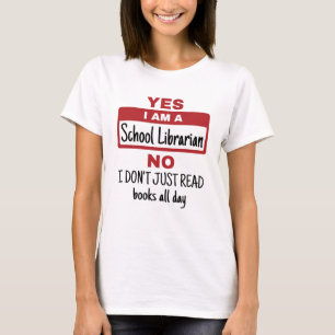 T-shirt Oui Je Suis Bibliothécaire D'École