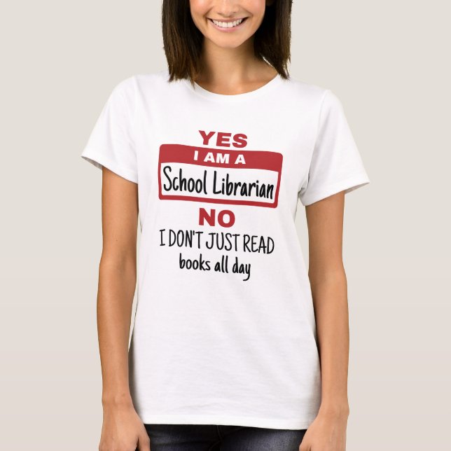 T-shirt Oui Je Suis Bibliothécaire D'École (Devant)