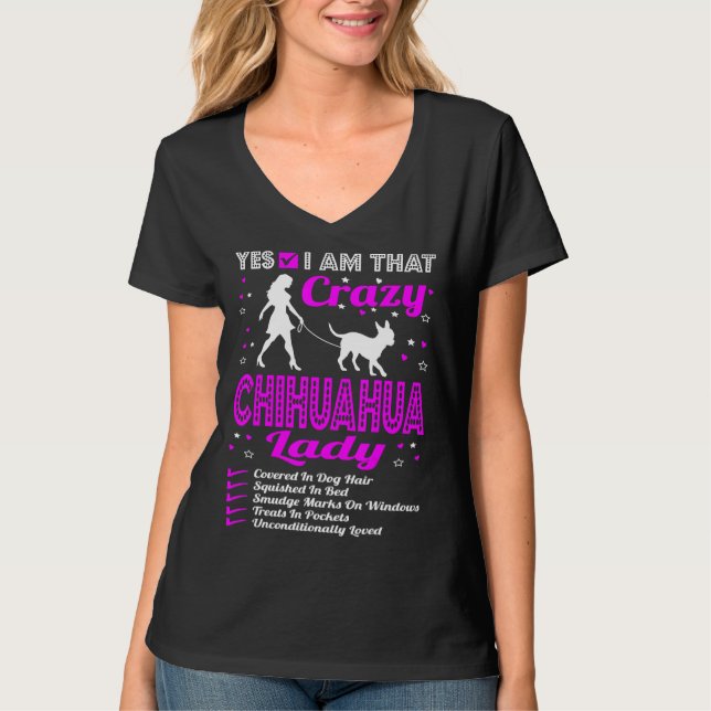 T-shirt Oui Je Suis Ce Fou Chihuahua Chien Lady T (Devant)