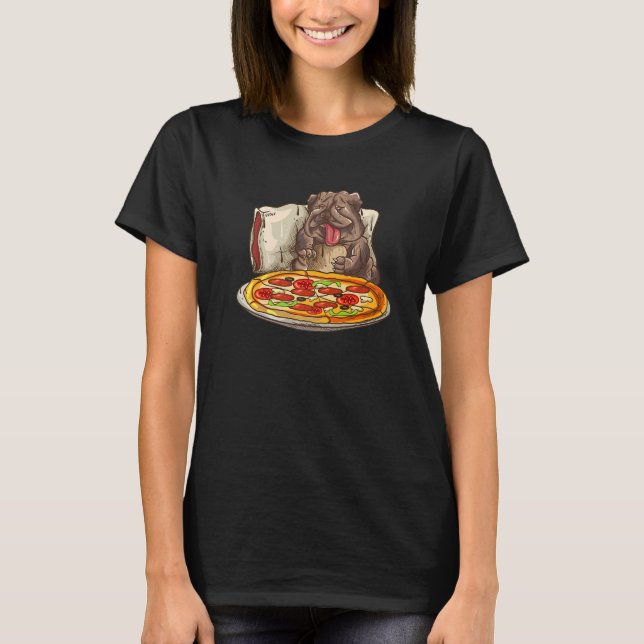 T-shirt Oui, je suis dans Fitness Fitness Pizza Chien enti (Devant)