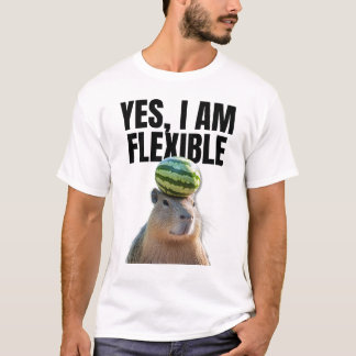 T-shirt Oui, Je Suis Flexible Funny Capybara