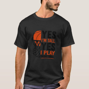 T-shirt Oui Je suis Grand Funky Basketball Art Pour Hommes