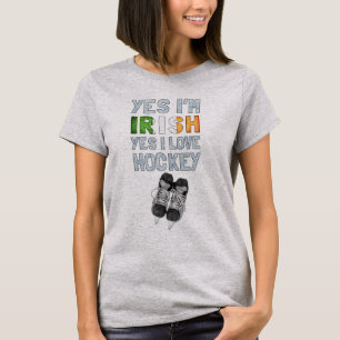 T-shirt Oui Je suis Irlandais Oui J'aime Hockey Retour Imp