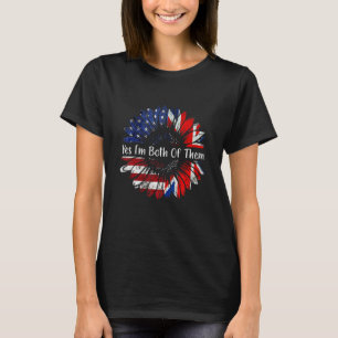 T-shirt Oui, je suis les deux, moitié américain, moitié an