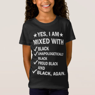 T-Shirt Oui Je suis mélangé avec Black Fier Black Black Hi