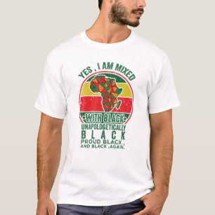 T-shirt Oui Je Suis Mélangé Avec Black Fier Black Histoire