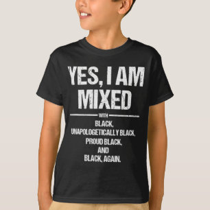 T-shirt Oui Je suis mélangé avec Black Fier Black Histoire