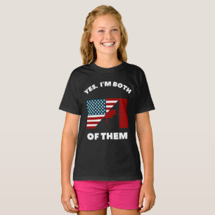 T-shirt Oui. Je suis tous les deux : American Canadian Cit