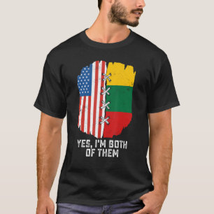 T-shirt Oui, je suis tous les deux mi-américain mi-lituani