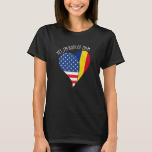 T-shirt Oui, je suis tous les deux mi-américain mi-roumain