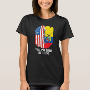T-shirt Oui, je suis tous les deux moitié Américain moitié