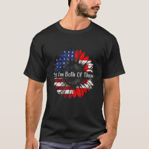 T-shirt Oui, je suis tous les deux moitié Américain moitié